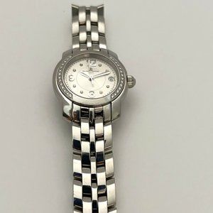 Classic Baume and Mercier Ladies Sterling and Diamond Watch